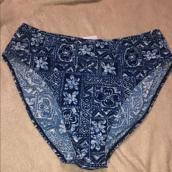 Carolina blues floral high waisted bikini bottoms - Picture 1 of 3